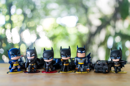 Bangkok, Thailand - September 8, 2024 : A POP MART, new collection a DC Batman 85th Anniversary Series Figures, The Whole set contain 6 blind boxesのeditorial素材