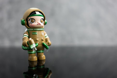 Bangkok, Thailand - September 12, 2024 : Pop mart of a MEGA SPACE MOLLY Series 3. Collection Mega Space Molly, All members 9 design, This member is called TED 2のeditorial素材