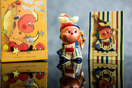 Bangkok, Thailand - September 12, 2024 : A blind box toy form POP MART is new collection of We are Twinkle Twinkle Series Figures, is name Magicのeditorial素材