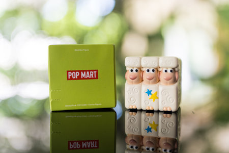 Bangkok, Thailand - September 21, 2024 : Billy, Goat, and Gruff blind box toy from POP MART this collection of Disney Pixar POP CUBE 1 Series figuresのeditorial素材