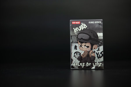 Bangkok, Thailand - September 21, 2024 : Box of Pop mart of KUBO walks of life series figures. The whole set contains 12 blind boxesのeditorial素材