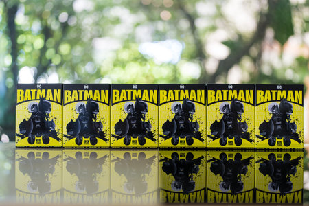 Bangkok, Thailand - September 21, 2024 : A set box of DC Batman 85th Anniversary Series Figures, Whole set contain 6 blind boxesのeditorial素材