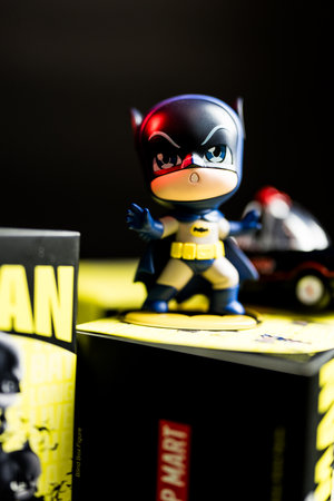 Bangkok, Thailand - September 25, 2024 : A Figures DC Batman 85th Anniversary Series from POP MART. Batman 1966 TV seriesのeditorial素材