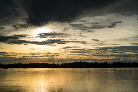 Mekong River, Nong Khai Province, Thailand. Nature landscape of Thailandの写真素材