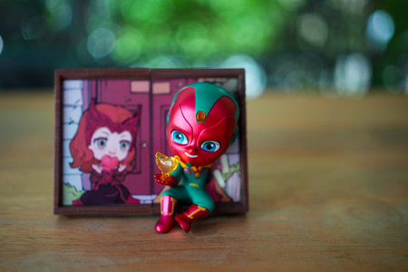 Bangkok, Thailand - October 26, 2024 : Vision, Frame Series Figures from Pop Mart shop. Marvel x Pop...