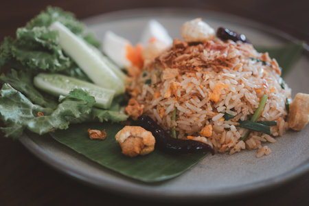 Fried rice with vegetables. Easy cooking foodの写真素材