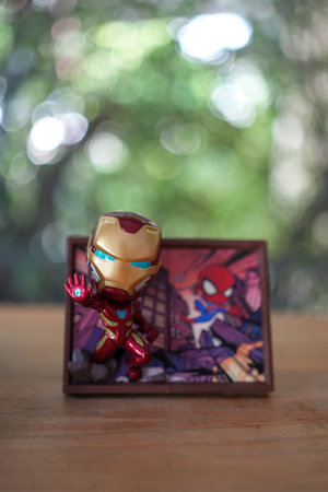 Bangkok, Thailand - November 23, 2024 : Iron man, Frame Series Figures from Pop Mart shop. Marvel x Pop Martのeditorial素材