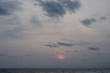 Sunset above sea, Chanthaburi, Thailandの写真素材