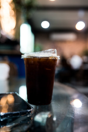 A cold brew coffee in cafe shop.