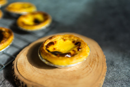 Delicious egg tart. Close up