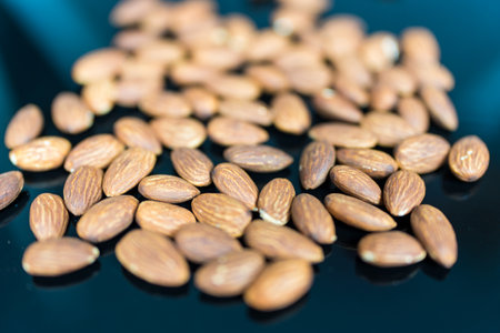 Organic almonds, almond nuts can improve health conceptの写真素材