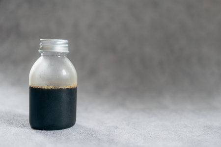 Cold brew coffee in a plastic bottle for take away for drink coffee anytime and anywayの写真素材