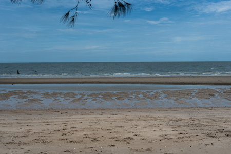 Beautiful tropical beach and sea in Hua Hin, Thailand, Asiaの写真素材