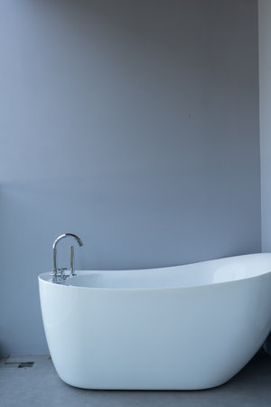 Empty modern luxury bathtub