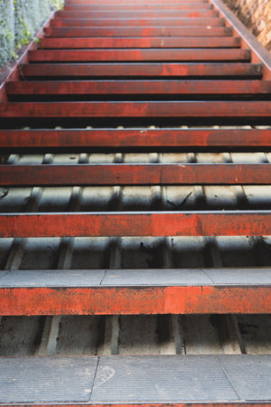 Exterior old stairway building. Details of stairsの写真素材