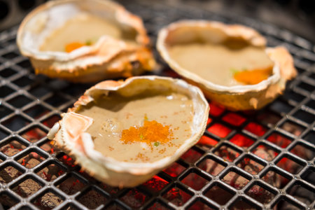 Crab boiled grill or Kani Miso Korasho in Japanese, one of delicious and famous meal