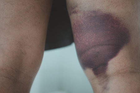 Close up of a contusion on human skin.の写真素材