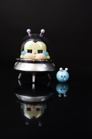Bangkok, Thailand - December 28, 2025 : The Moon Traveller of a crybaby crying to the moon series figures from Pop Mart store. Crybaby  collectionsのeditorial素材