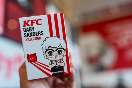 Bangkok, Thailand - February 22, 2026 : Blind box from KFC Thailand. KFC BABY SANDERS COLLECTION. A...