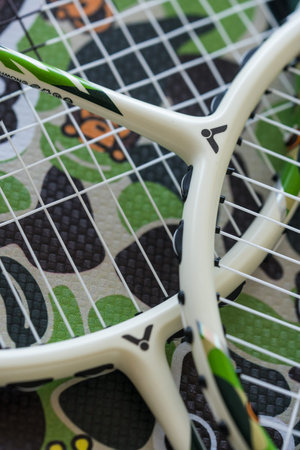 Bangkok, Thailand - April 2, 2026 : A badminton racket, Collection VICTOR x BABY MILO. A leading...