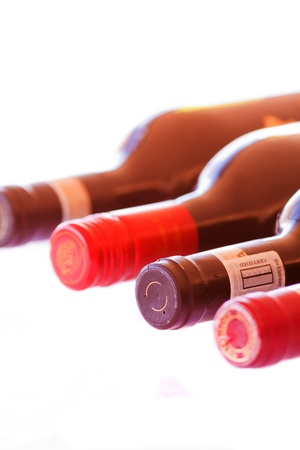 Bottles of red wineの写真素材