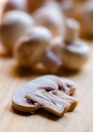 Close up of delicious button mushroomsの写真素材