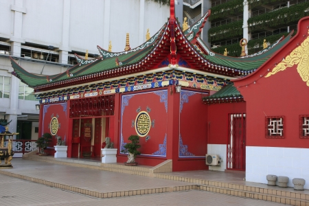 Chinese buddhist temple, Bandar Seri Begawan, Brunei, Southeast Asiaの写真素材