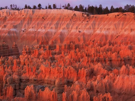 Bryce Canyon National Park at sunrise, view from Sunset point, Utah, USAの写真素材