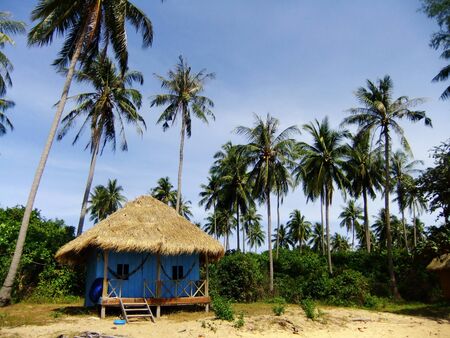 Wooden bungalow on a tropical islandのeditorial素材
