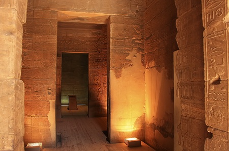 Interior of Philae Temple, Lake Nasser, Egyptのeditorial素材