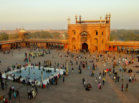 Courtyard of Jama Masjid, Delhi, Indiaのeditorial素材