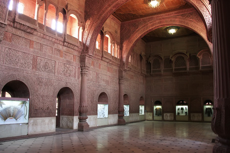 Interior Hall of Junagarh fort, Bikaner, Rajasthan, Indiaのeditorial素材