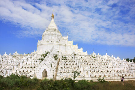 Hsinbyume Pagoda in Mingun, Mandalay region, Myanmarの写真素材