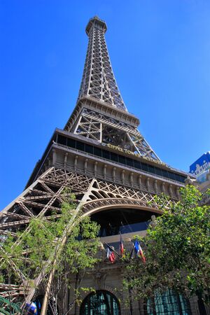 Replica of the Eiffel Tower, Paris hotel and casino, Las Vegas, Nevada, USAのeditorial素材