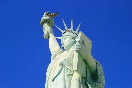 Close up of Replica of Statue of Liberty, New York - New York hotel and casino, Las Vegas Nevada, USAのeditorial素材