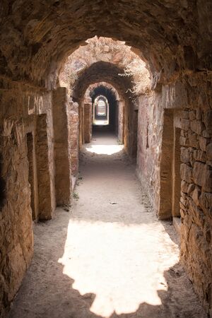 Underground market at Tughlaqabad Fort, New Delhi, Indiaのeditorial素材