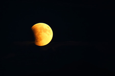 Total Lunar Eclipse of Supermoon on September 27, 2015 in Colorado, USA. It is the latter of two total lunar eclipses in 2015. Next total lunar eclipse will happen in 2033.の写真素材