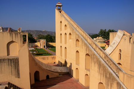 Astronomical Observatory Jantar Mantar in Jaipur, India.  It is a collection of 19 instruments, built by the Rajput king Sawai Jai Singh.のeditorial素材