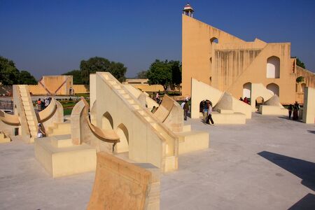 Astronomical Observatory Jantar Mantar in Jaipur, India.  It is a collection of 19 instruments, built by the Rajput king Sawai Jai Singh.のeditorial素材