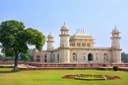 Tomb of Itimad-ud-Daulah in Agra, Uttar Pradesh, India. This Tomb is often regarded as a draft of the Taj Mahal.の写真素材