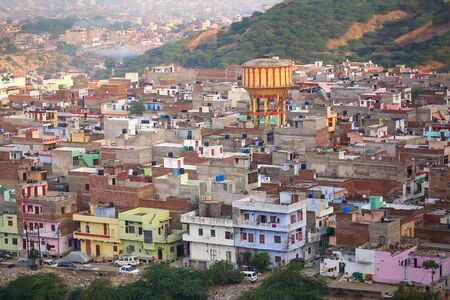 View of Jaipur city, India. Jaipur is the capital and largest city of the Indian state of Rajasthan.の写真素材