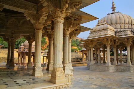 Royal cenotaphs in Jaipur, Rajasthan, India. They were designated as the royal cremation grounds of the mighty Kachhawa dynasty.の写真素材
