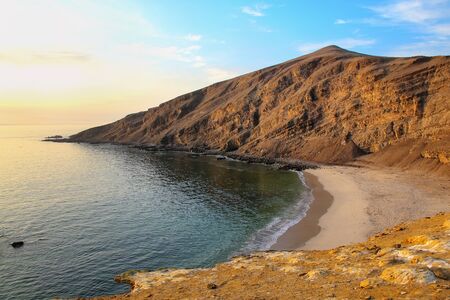 La Mina Beach during early morning in Paracas National Reserve, Peru. Main purpose of the Reserve is...
