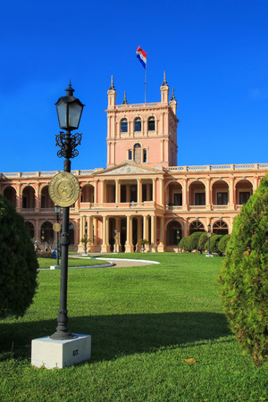 Presidential Palace in Asuncion, Paraguay. It serves as a workplace for the President and the government of Paraguay.のeditorial素材