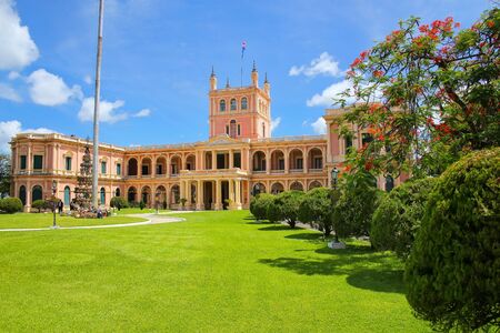 Presidential Palace in Asuncion, Paraguay. It serves as a workplace for the President and the government of Paraguay.のeditorial素材