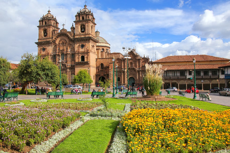Iglesia de la Compania de Jesus on Plaza de Armas in Cusco, Peru. In 1983 Cusco was declared a World...
