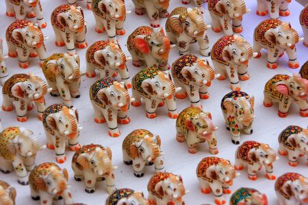 Display of souvenirs in Amber Fort, Rajasthan, India. Amber Fort is the main tourist attraction in the Jaipur area.の写真素材
