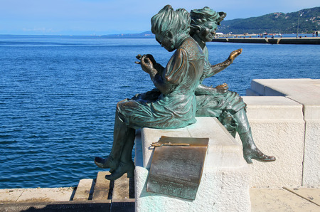 Le Sartine statue at  Trieste waterfront in Italy. Trieste is the capital of the autonomous region Friuli-Venezia Giuliaのeditorial素材