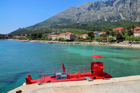 Town of Orebic waterfront on Peljesac Peninsula, Croatia. It was named after the family who restored...