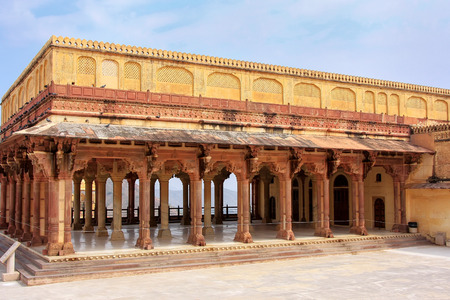 Diwan-i-Am - Hall of Public Audience in Amber Fort,  Rajasthan, India.  Here the maharaja held audience and received the petitions of his subjects.のeditorial素材
